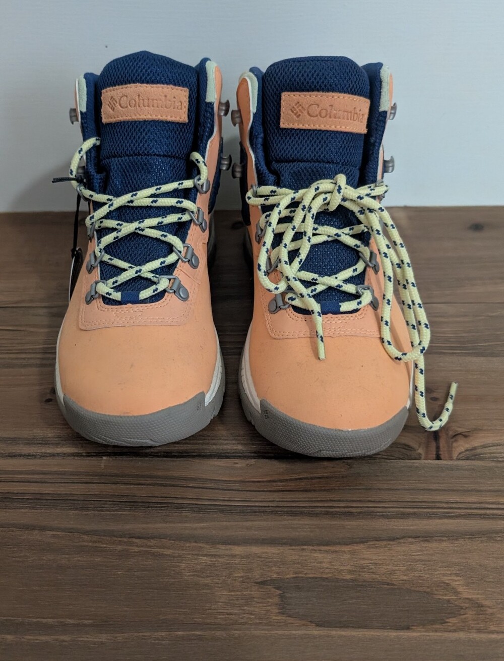 Columbia Kids Peach and Navy Lace-Up Hiking Boots